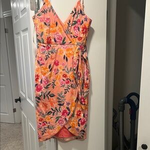 Lovers + Friends Pink Floral Midi Dress